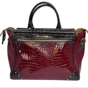 Samantha Brown Croc-Embossed Weekender Travel Bag